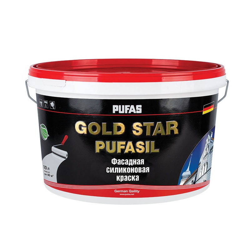 Краска фасадная Pufas Gold Star Pufasil основа А силиконовая  мороз. (10 л)