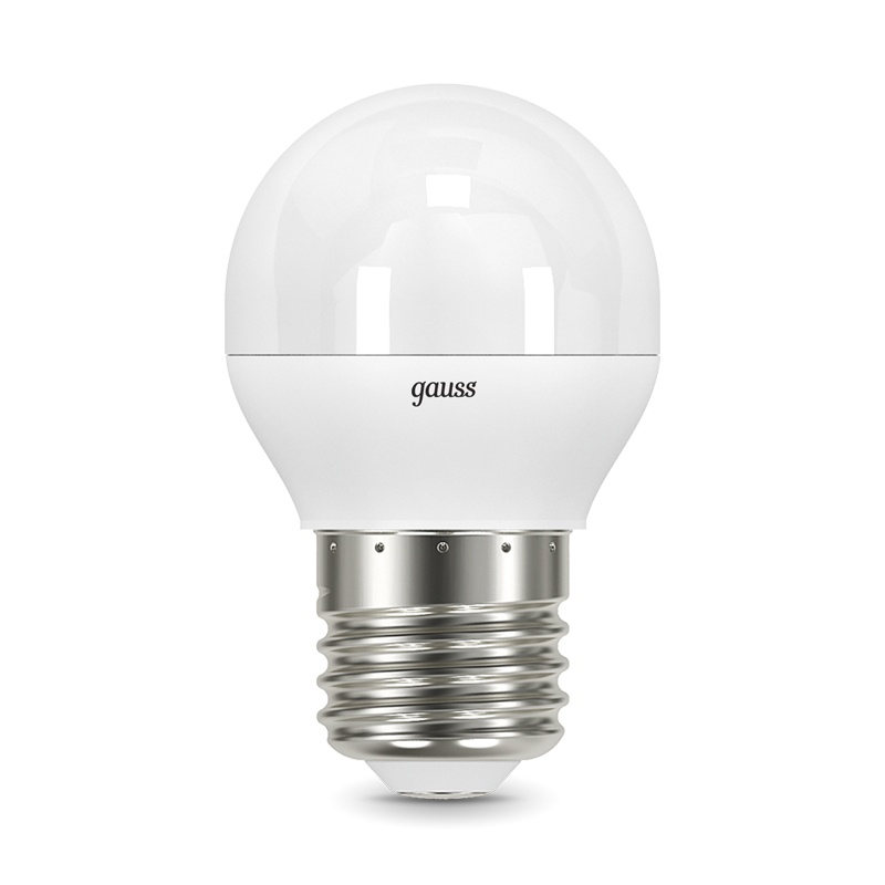 Лампа светодиодная LED E27, шар G45, 9.5Вт, 4100К, хол. белый свет