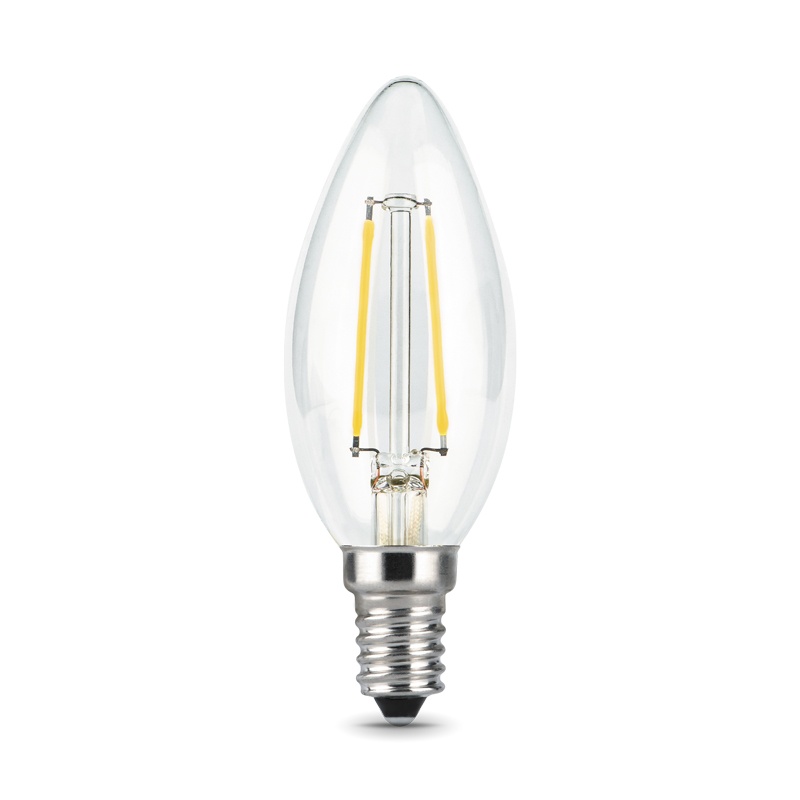 Лампа филаментная LED E14, свеча С35, 9Вт, 2700К, тепл. белый свет